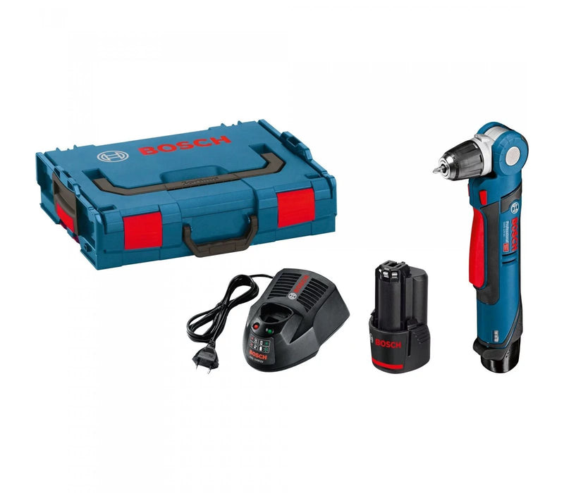 Taladro angular inalámbrico profesional Bosch GWB 12V-10 + 2x2.0Ah + L-BOXX