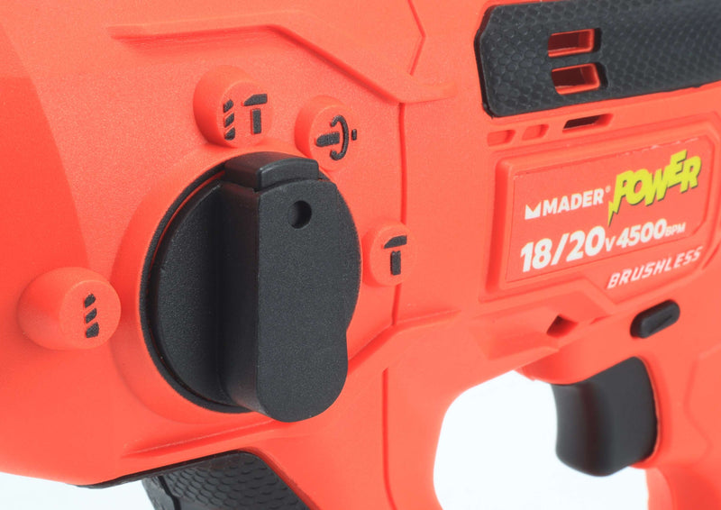 Taladro percutor rotativo, 18/20 V, 4500 BMP - MADER POWER®