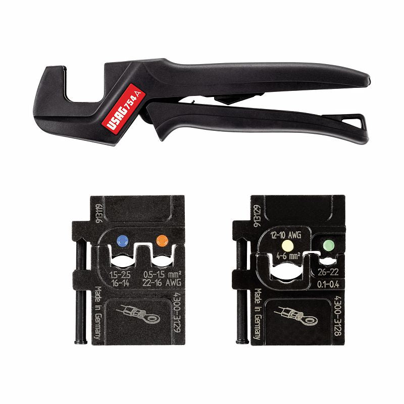 Alicates de crimpeado USAG (754 A) con moldes intercambiables
