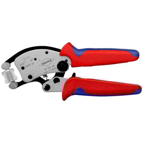 Knipex (97 53 18) Twistor16 Self-Adjusting Crimping Pliers for wire ferrules With rotatable die head