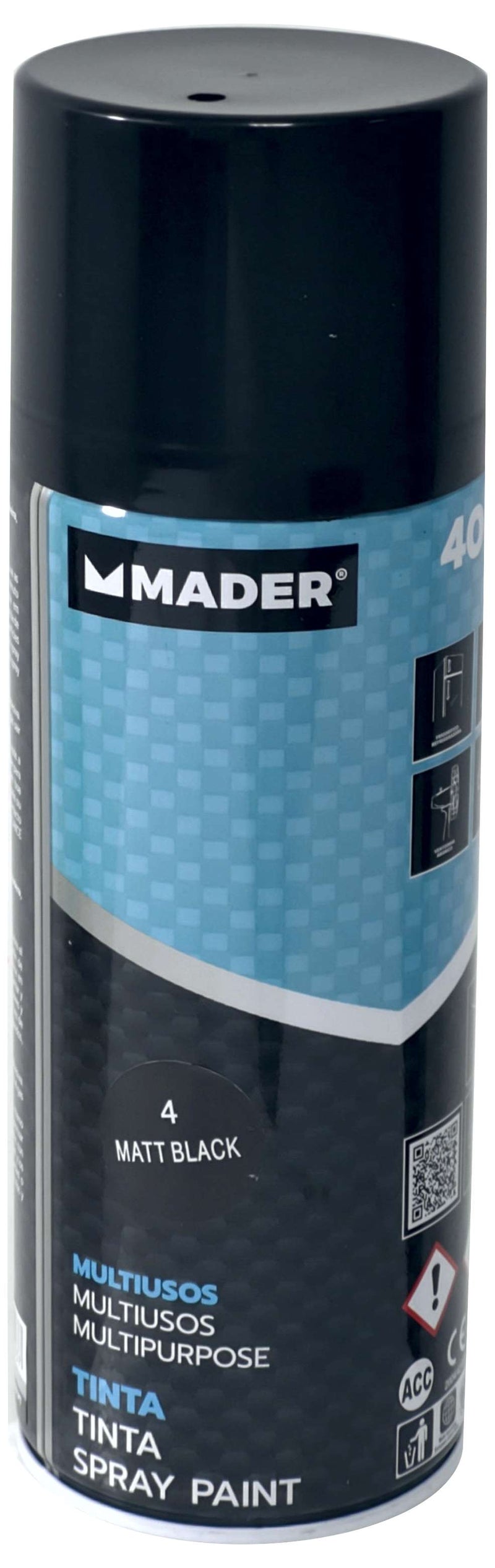 Tinta Spray Multiusos, Matt Black, Ref. 4, 400ml