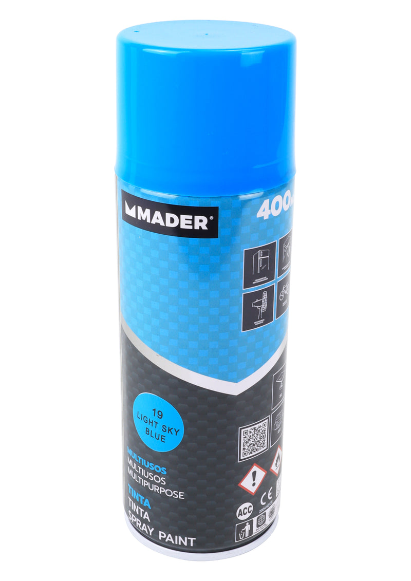 Spray Paint, Multipurpose, Light Sky Blue, Ref. 19, 400ml - MADER®