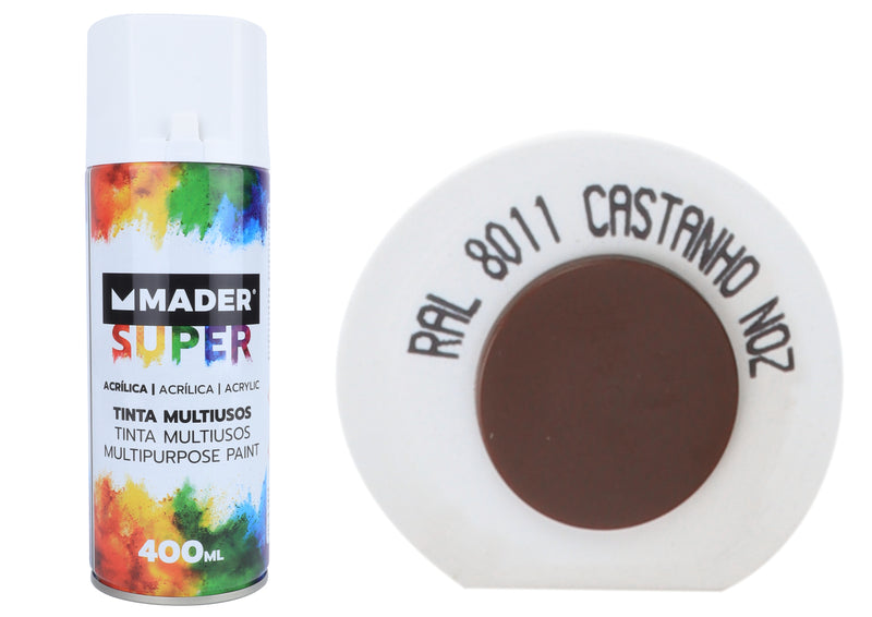 Pintura en aerosol, acrílica, Ref. 8011, Castanho Noz - MADER®