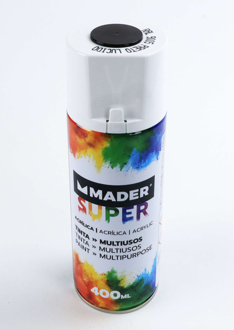 Pintura en Spray, Acrílico, Ref. 9005, Preto Lúcido - MADER®