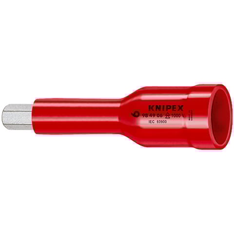 Knipex (98 49 06) Vaso hexagonal para tornillos de cabeza hexagonal Con cuadrado interior de 1/2"