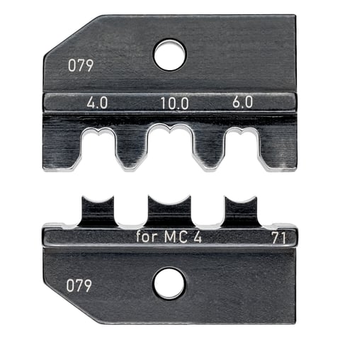 Conjunto de matrizes Knipex (97 49 71) para conectores de cabos solares MC4® (Multi-Contact)