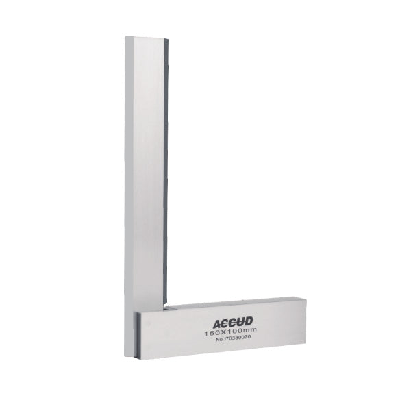 Esquadro Accud (840) com borda chanfrada de 90° e base larga