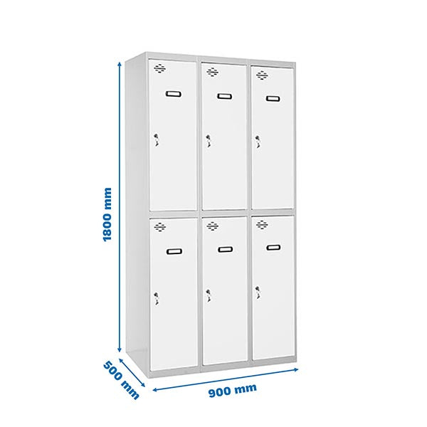 Taquilla Simonlocker Prof.Mon.Tandem 3/6 300 (900) Gr/Bl - (1800x900x500)