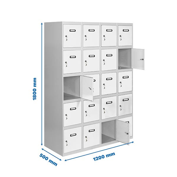 Locker Simonlocker Prof.Mon.5 Door 4/20 300(1200) Gr/Bl - (1800x1200x500)