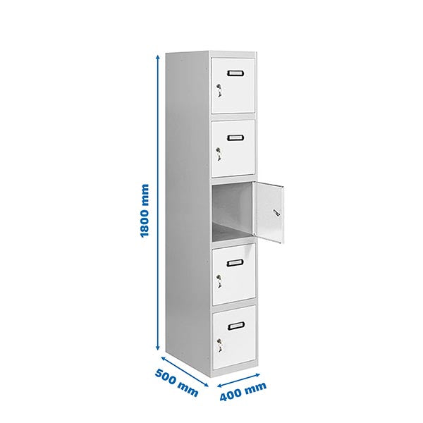 Armário Simonlocker Prof.Dism.5 Portas 1/5 400 In Gr/Bl - (1800x400x500)