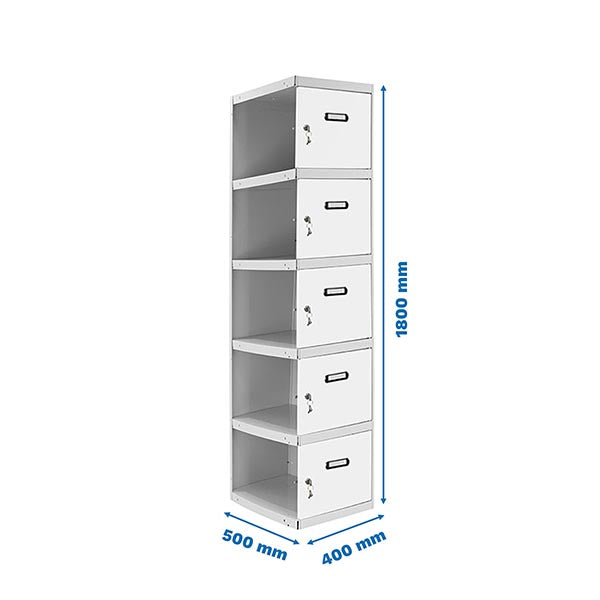 Locker Simonlocker Prof.Dism.5 Door 1/5 400 Adi Gr/Bl - (1800x400x500)