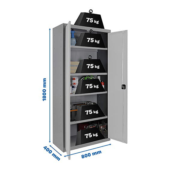 Locker Simonlocker Prof.Mon.Multi. 180x80x40 2/4 Gr/Bla - (1800x800x400)