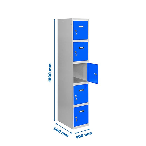 Armário Simonlocker Prof.Mon.5 Portas 1/5 400 Gr/Az - (1800x400x500)