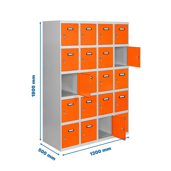 Locker Simonlocker Prof.Mon.5 Door 4/20 300 (1200)Gr/Na - (1800x1200x500)