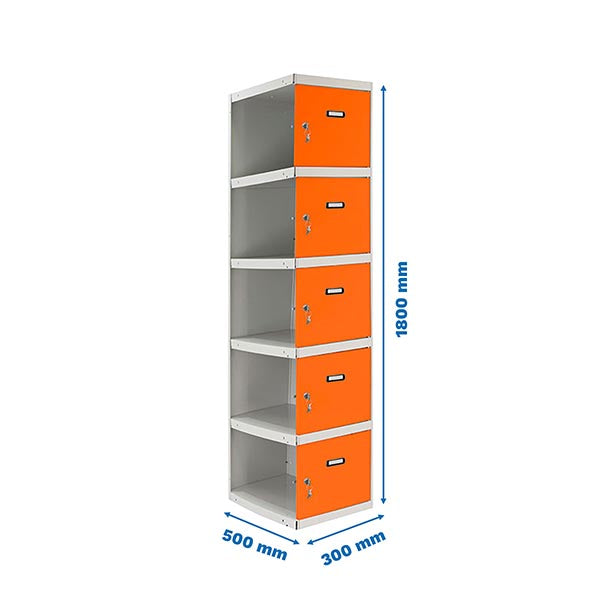 Armário Simonlocker Prof.Dism.5 Portas 1/5 300 Adi Gr/Na - (1800x300x500)