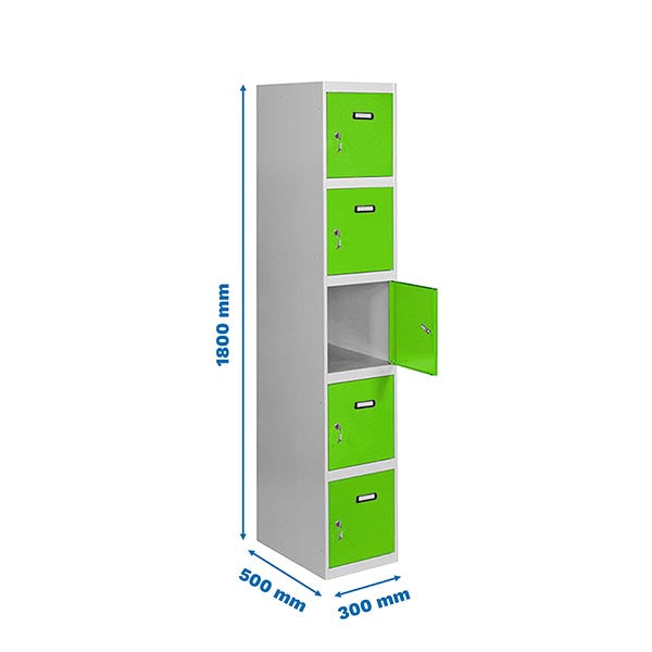 Locker Simonlocker Prof.Dism.5 Door 1/5 300 In Gr/Ve - (1800x300x500)
