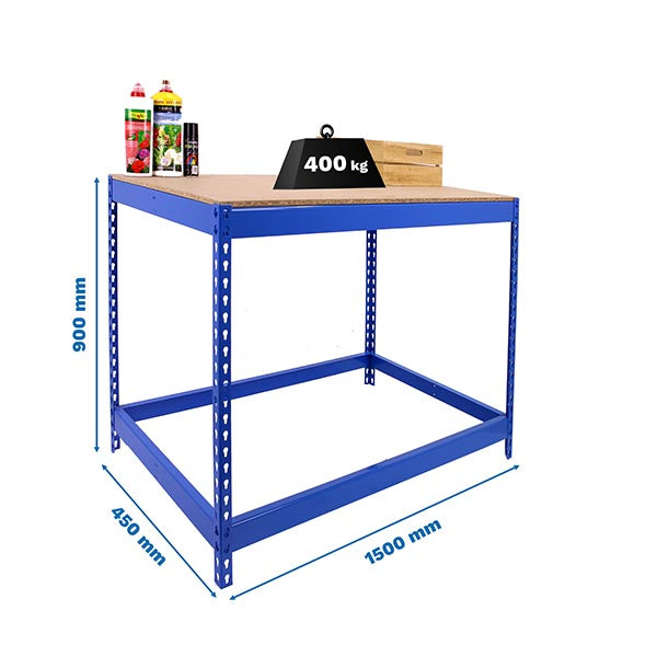 Workbench Simonwork Basic 1 901545-1 Blue/Wood - (900x1500x450)