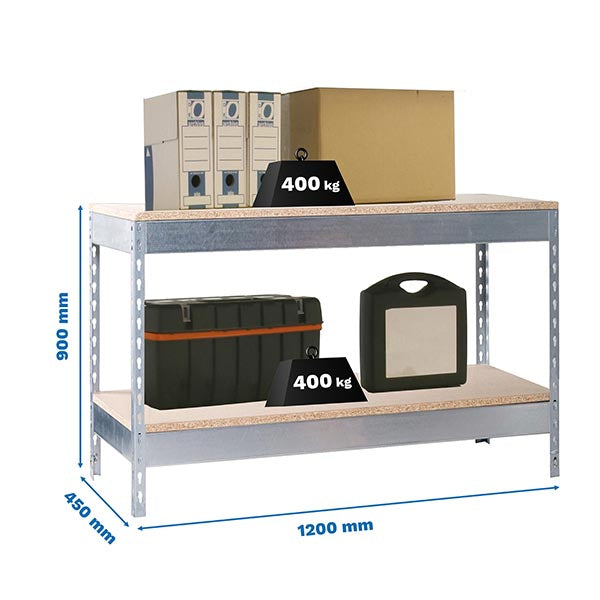 Workbench Simonwork Basic 2 901245-2 Galv/Wood - (900x1200x450)
