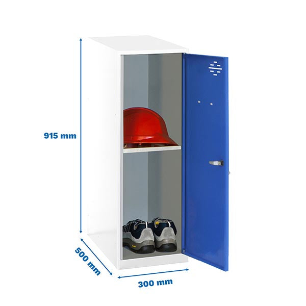Taquilla Simonlocker Desmontable Mini + Ban. 915x300x500mm Negro/Azul - (915x300x500)