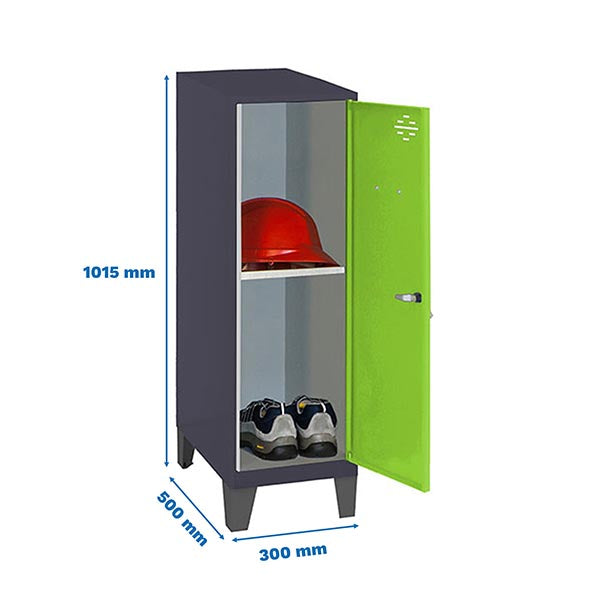 Locker Simonlocker Mon.Mini + Ban. 915x300x500+Legs An/Ve - (1015x300x500)