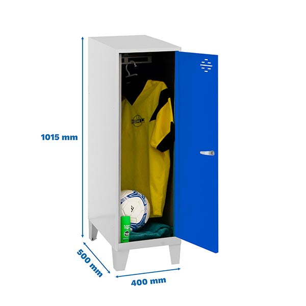 Armário Simonlocker Mon.Single Mini 915x400x500+Pernas Gr/Az - (1015x400x500)