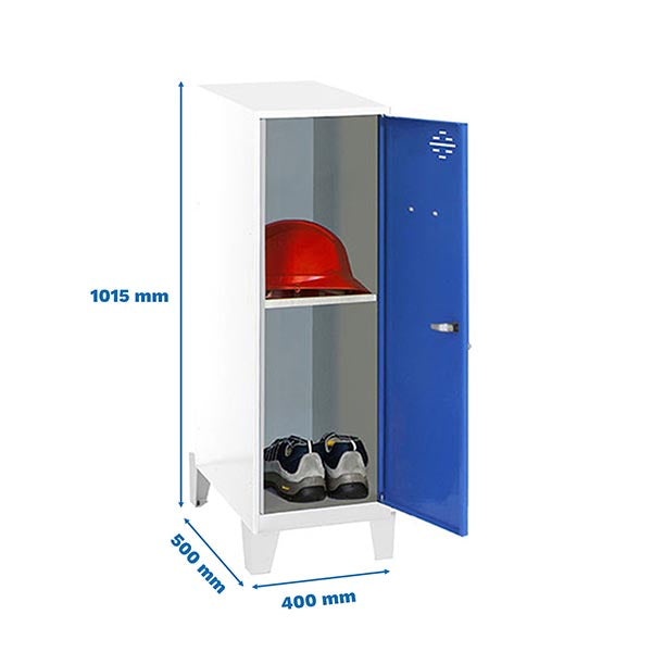 Armário Simonlocker Mon.Mini + Ban. 915x400x500+Pernas Bl/Az - (1015x400x500)