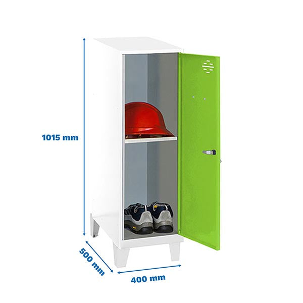 Armário Simonlocker Mon.Mini + Ban. 915x400x500+Pernas Bl/Ve - (1015x400x500)
