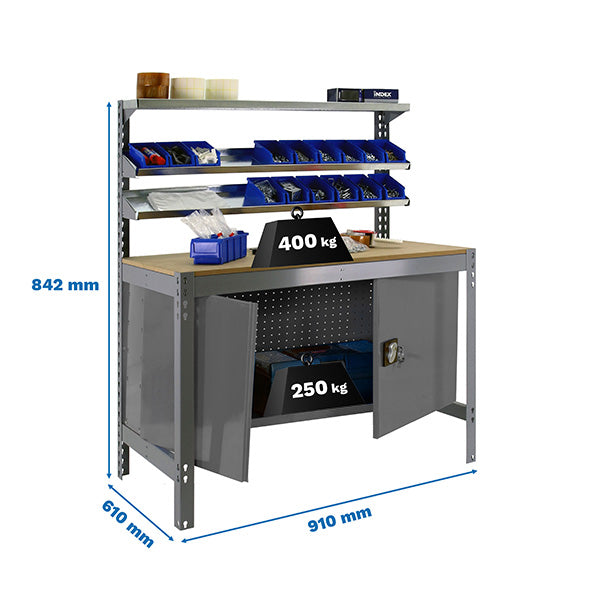 Workbench Simonwork BT1 Cabinet 900 Grey/Mad - (842x910x610)