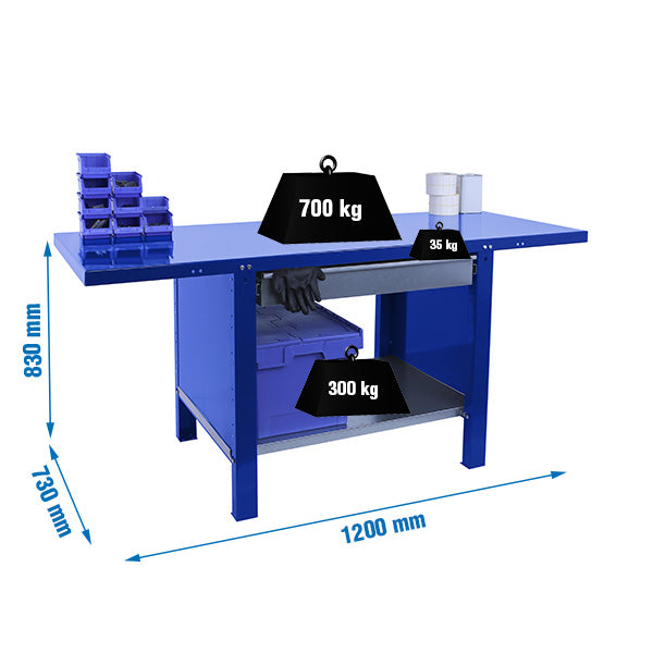 Workbench Simonwork BT6 Pro Metal 1box 1200 Blue - (830x1200x730)
