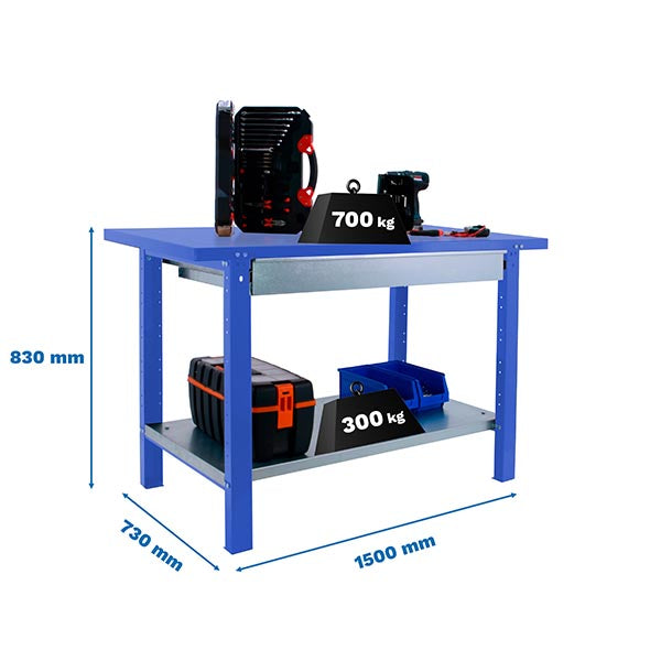 Bancada Simonwork BT6L Pro Metal 1 caixa 1500 Azul - (830x1500x730)