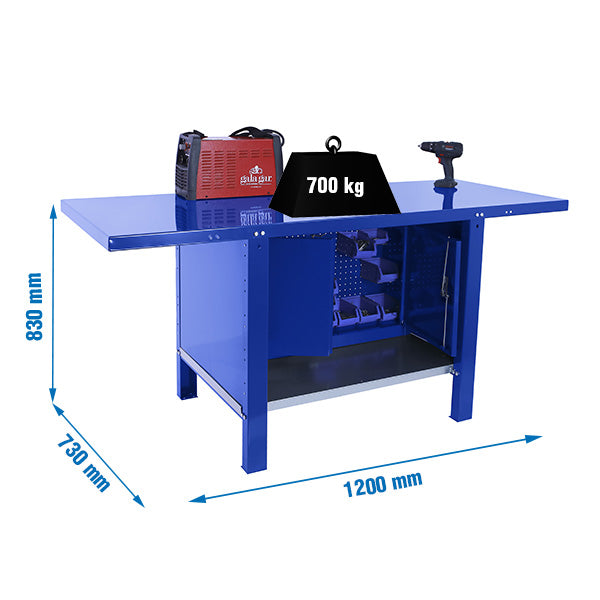 Bancada Simonwork BT6 Pro Armário Metálico 1200 Azul - (830x1200x730)