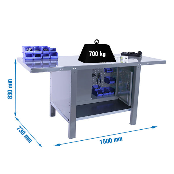 Workbench Simonwork BT6L Pro Metal Cabinet 1500 Gray - (830x1500x730)