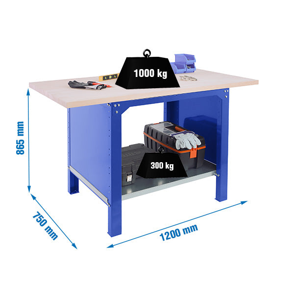 Workbench Simonwork BT6 Pro Laminate 1200 Blue/Beech - (865x1200x750)