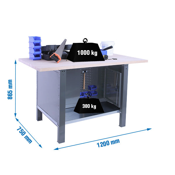 Workbench Simonwork BT6 Pro Laminate Cabinet 1200 Grey/Beech - (865x1200x750)