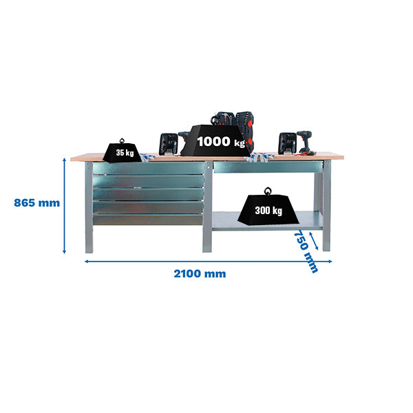 Workbench Simonwork BT6 Pro Tandem Laminate 6box 2100 Gr/Ha - (865x2100x750)