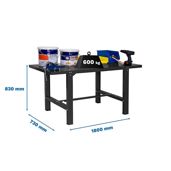 Workbench Simonwork BT6L Metal 1800 Anthracite - (830x1800x730)