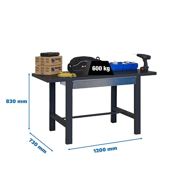 Workbench Simonwork BT6 Metal 1box 1200x735 Anthracite - (830x1200x730)