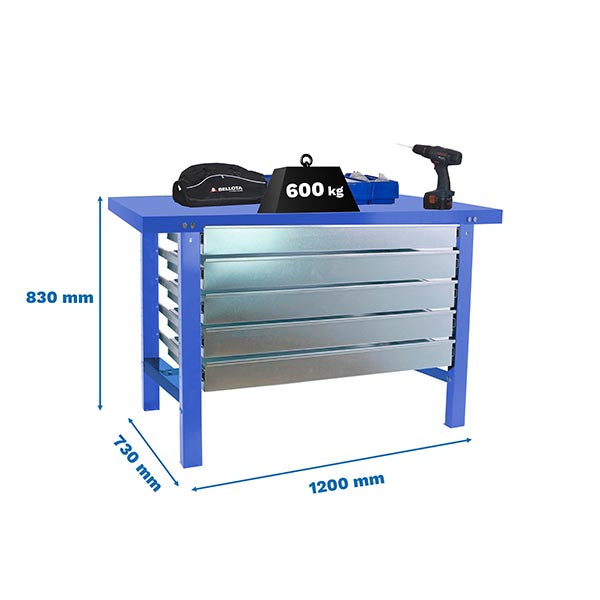 Workbench Simonwork BT6 Metal 5box 1200x735 Blue - (830x1200x730)