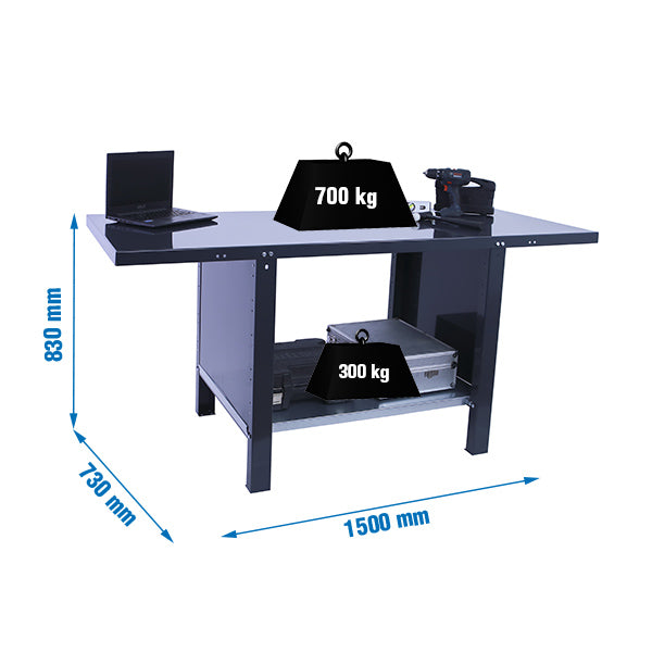 Bancada Simonwork BT6L Pro Metal 1500 Antracite - (830x1500x730)