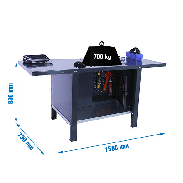 Bancada Simonwork BT6L Pro Armário Metálico 1500 Antracite - (830x1500x730)