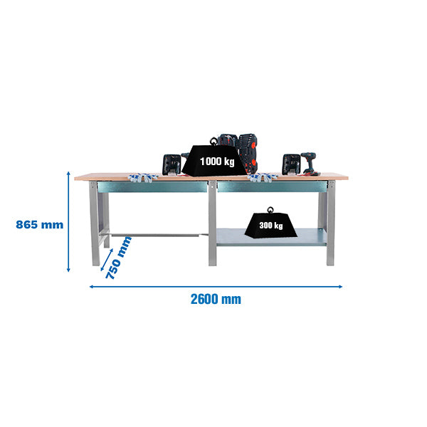 Workbench Simonwork BT6L Pro Tandem Laminate 2box 2600 Gr/Ha - (865x2600x750)