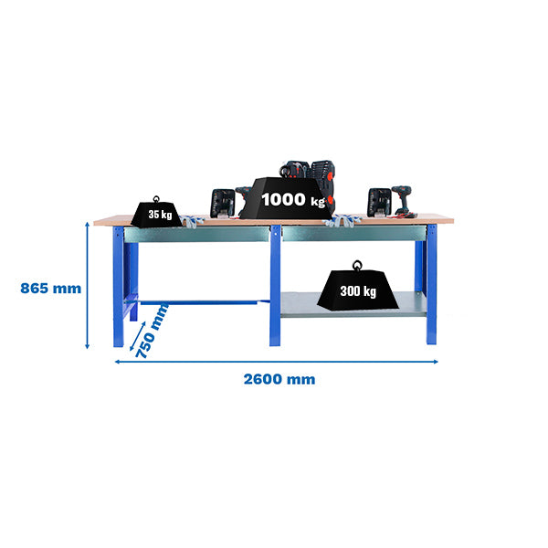 Workbench Simonwork BT6L Pro Tandem Laminate 2box 2600 Az/Ha - (865x2600x750)