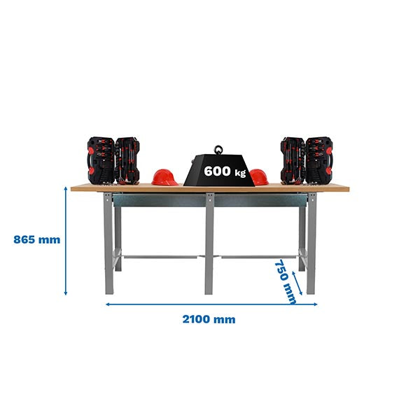 Workbench Simonwork BT6 MDF Tandem 2box 2100 Grey/Wood - (865x2100x750)