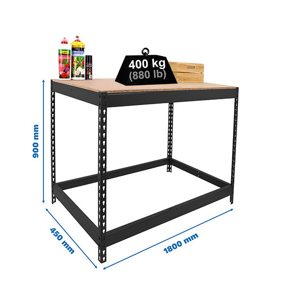Workbench Simonwork Basic 1 901845-1 Anthracite/Wood - (900x1800x450)