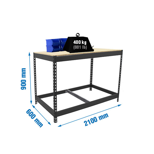 Workbench Simonwork Basic 1 902160-1 Anthracite/Wood - (900x2100x600)