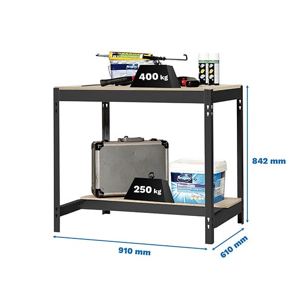 Bancada Simonwork BT0 900x600 Antracite/Madeira - (842x910x610)