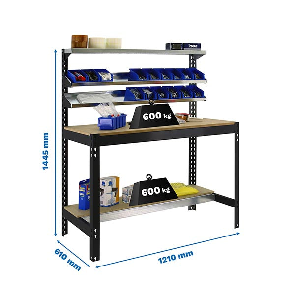 Workbench Simonwork BT1 1200 Anthracite/Wood - (1445x1210x610)