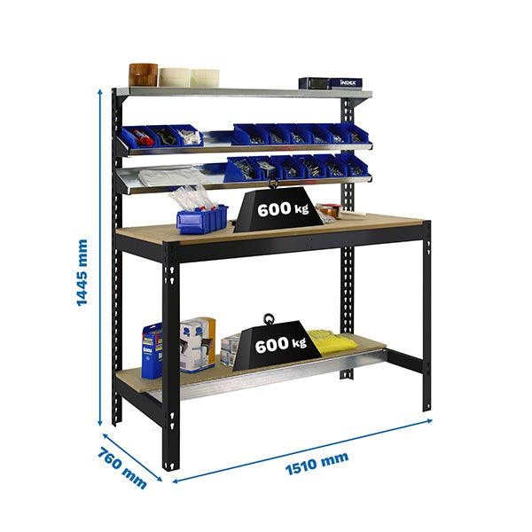 Workbench Simonwork BT1 1500 Anthracite/Wood - (1445x1510x760)