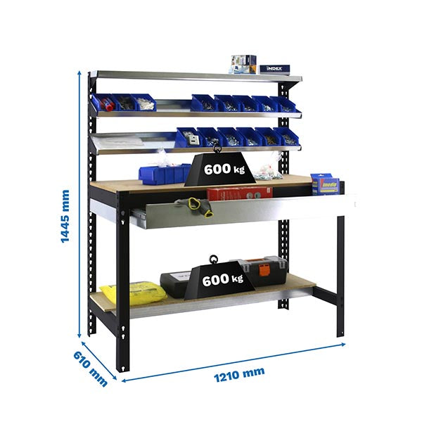 Workbench Simonwork BT1 Box 1200 Anthracite/Wood - (1445x1210x610)