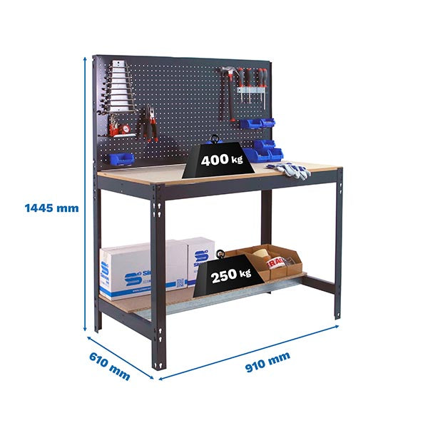 Workbench Simonwork BT2 900 Anthracite/Wood - (1445x910x610)